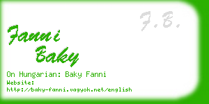 fanni baky business card